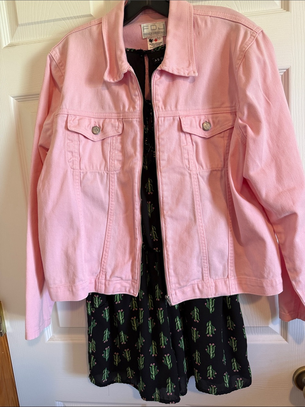 FDJ Pink Denim Jacket - Soft Pastel Pink Women's Jean Jacket